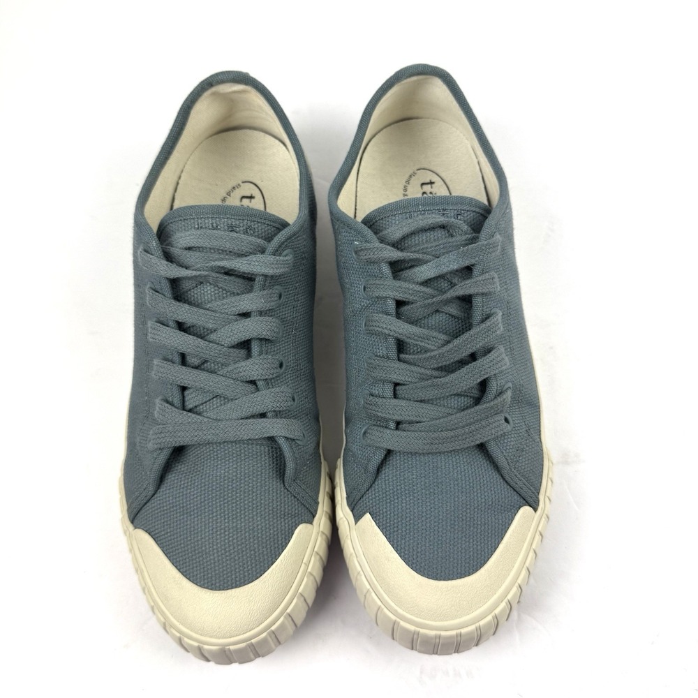 Taos One Vision Shoes 7.5 Slate Blue Canvas Sneaker Lace Up Womens Comfort